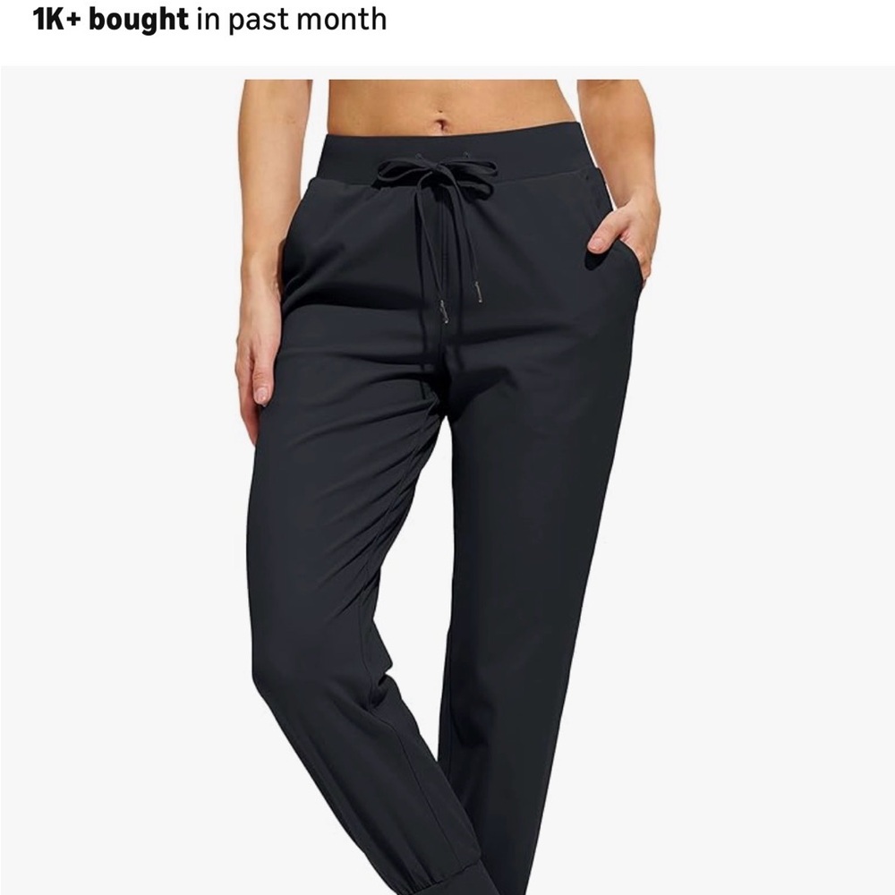 Libian Black Drawstring Track Joggers